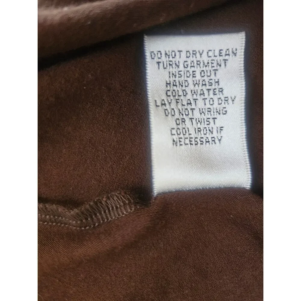 Cache Brown With  Gold Silver Print Bodycon Dress Sz M Stretchy V Neck - Picture 9 of 10